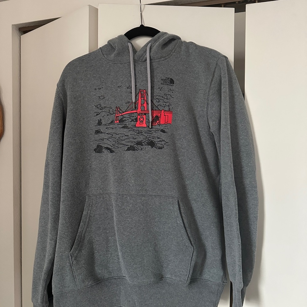 The North Face Gray Hoodie with Golden Gate Bridge